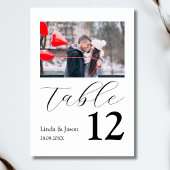 Huwelijksreis Bestemming Foto Tafelnummer Kaart