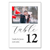 Huwelijksreis Bestemming Foto Tafelnummer Kaart (Voorkant)