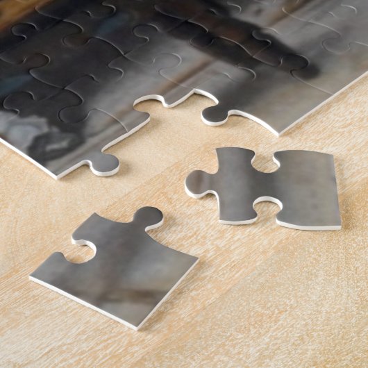 Huwelijksreis (bruid en bruidegom op een bank) legpuzzel (Zijkant)