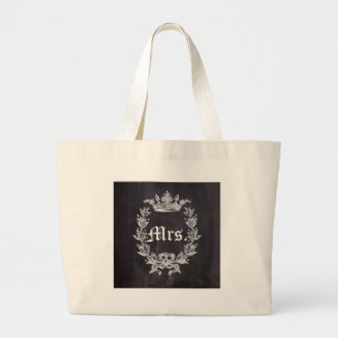 Huwelijksreis bruid krijtbord toekomst Mrs. Grote Tote Bag