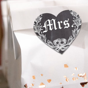 Huwelijksreis bruid krijtbord toekomst Mrs. Hart Sticker