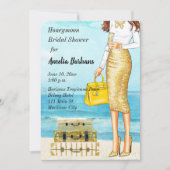 Huwelijksreis bruids douche uitnodiging Tropisch (Voorkant)