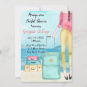 Huwelijksreis bruids douche uitnodiging Tropisch (Voorkant)