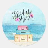 Huwelijksreis Bruidsdouche Uitnodiging Sticker (Voorkant)