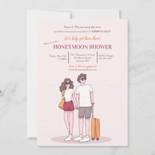 Huwelijksreis Bruiloftsuitnodiging Kaart (Voorkant)