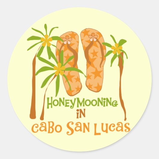 Huwelijksreis Cabo San Lucas Tshirts en geschenken Ronde Sticker (Voorkant)