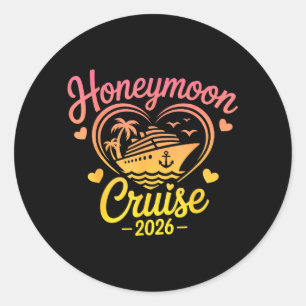 Huwelijksreis Cruise 2026 Getrouwde Stellingen Mat Ronde Sticker