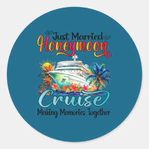 Huwelijksreis Cruise 2026 Net Getrouwd Ronde Sticker