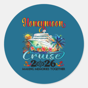 Huwelijksreis Cruise 2026 Net Getrouwd Ronde Sticker
