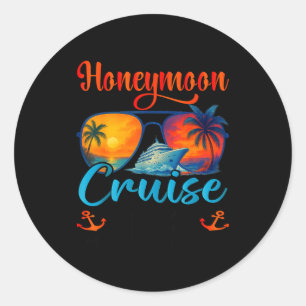 Huwelijksreis Cruise 2026 Net Getrouwd Ronde Sticker
