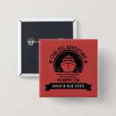 Huwelijksreis Cruise Vierkante Button 5,1 Cm (Voorkant /achterkant)