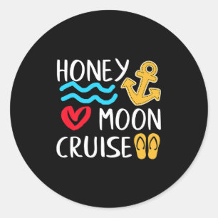 Huwelijksreis Cruiseschip Koppels Grote Gift Bruid Ronde Sticker