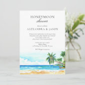 Huwelijksreis Douche uitnodiging, Koppels Douche Kaart (Staand voorkant)