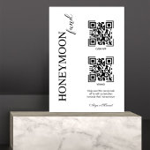 Huwelijksreis Elegant Fonds Moderne Cash QR Code B Reclamebord Met Voetstuk