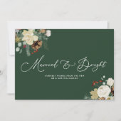 huwelijksreis en felle huwelijksaankondiging feestdagenkaart (Voorkant)