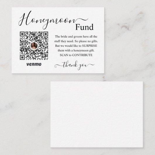 Huwelijksreis Fonds Cadeauregister Informatiekaartje (Voorkant / Achterkant)