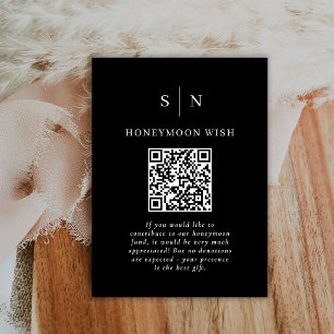 Huwelijksreis Fonds Donkere Zwarte QR Code Regis Informatiekaartje