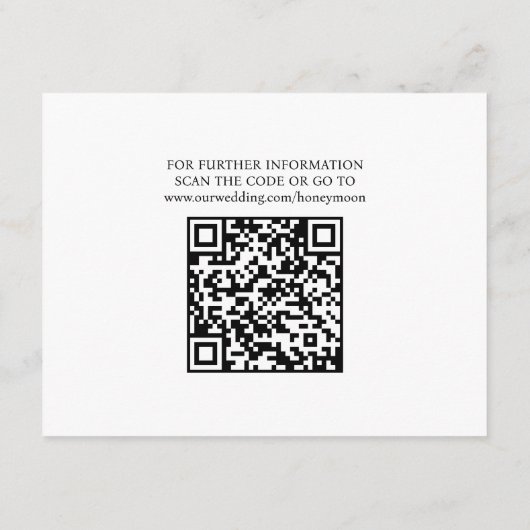 Huwelijksreis Fonds Gift Donatie QR Code Informatiekaartje (Achterkant)
