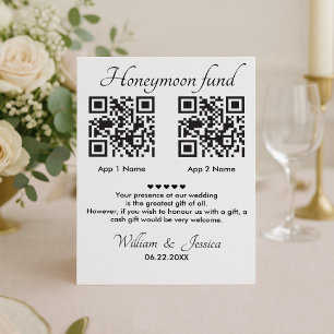 Huwelijksreis Fonds Met 2 QR Code En Foto Kaart