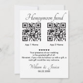 Huwelijksreis Fonds Met 2 QR Code En Foto Kaart (Voorkant)