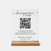 Huwelijksreis Fonds Met QR Code Acryl Bord (Voorkant)
