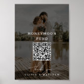 Huwelijksreis Fonds. Minimalistische QR Code foto  Poster (Voorkant)