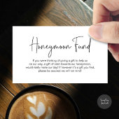 Huwelijksreis Fonds, Modern Handgeschreven Script Informatiekaartje