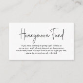 Huwelijksreis Fonds, Modern Handgeschreven Script Informatiekaartje (Voorkant)