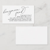 Huwelijksreis Fonds, Modern Romantisch Script Informatiekaartje (Voorkant / Achterkant)