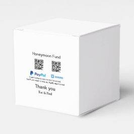 Huwelijksreis Fonds PayPal Venmo QR code bedankt Bedankdoosjes