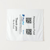 Huwelijksreis Fonds PayPal Venmo QR-code dank je w Wandkleed (Voorkant (horizontaal))