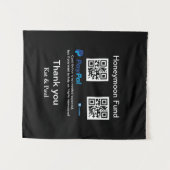 Huwelijksreis Fonds PayPal Venmo QR code dank je Wandkleed (Voorkant (horizontaal))