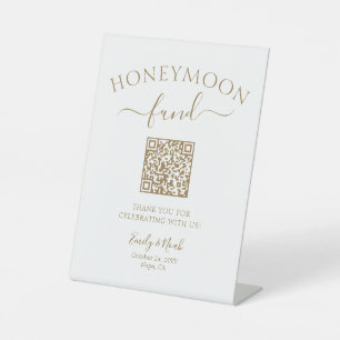 Huwelijksreis Fonds QR Code Bord Minimalistische T Reclamebord Met Voetstuk