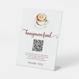 Huwelijksreis Fonds QR Code Bruidsfeest Cadeau Reclamebord Met Voetstuk