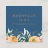Huwelijksreis Fonds QR Code Elegant Bloemen Bruilo Informatiekaartje (Voorkant)