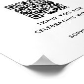 Huwelijksreis Fonds QR Code, Minimalistisch huweli Poster (Hoek)