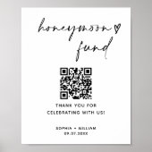 Huwelijksreis Fonds QR Code, Minimalistisch huweli Poster (Voorkant)