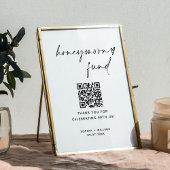 Huwelijksreis Fonds QR Code, Minimalistisch huweli Poster