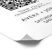 Huwelijksreis Fonds QR Code Minimalistische Huweli Poster (Hoek)