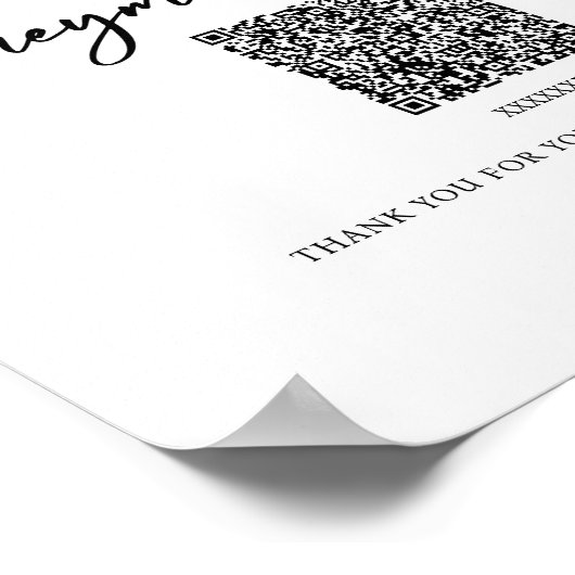 Huwelijksreis fonds QR Code Trouwbord Poster (Hoek)