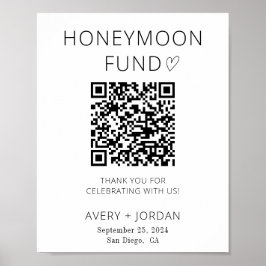Huwelijksreis Fonds QR Code, Trouwfondsteken Poster