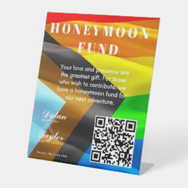Huwelijksreis Fonds Regenboog Vlaggentrojka Reclamebord Met Voetstuk