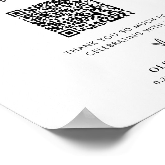 Huwelijksreis Fonds teken, Huwelijksreis QR Code F Poster (Hoek)