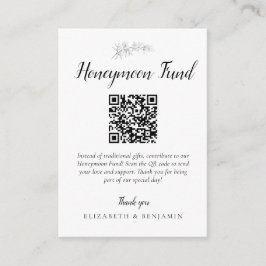 Huwelijksreis Fonds Trouw QR Code Minimaal Elegant Informatiekaartje