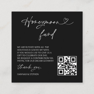 Huwelijksreis Fonds Trouwverzoek Bijlage QR Card Vierkante Visitekaartje