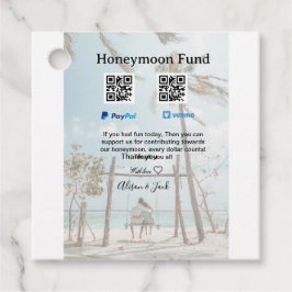Huwelijksreis fonds venomo paypal donatie Q R stel Bedankjes Labels