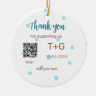 Huwelijksreis fonds Voeg Q R-code koppel naam brui Keramisch Ornament