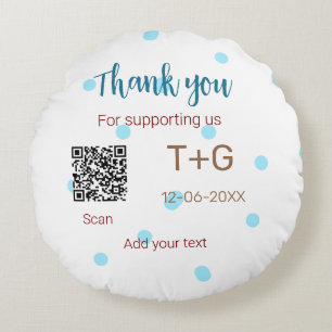 Huwelijksreis fonds Voeg Q R-code koppel naam brui Rond Kussen