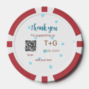 Huwelijksreis fonds Voeg Q R code koppenaam bruilo Poker Chips