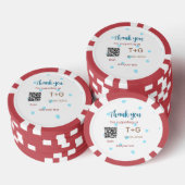 Huwelijksreis fonds Voeg Q R code koppenaam bruilo Poker Chips (Opstapeling)